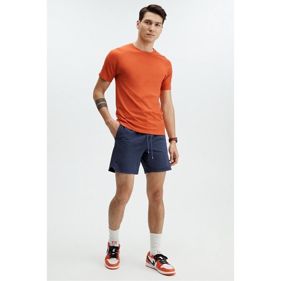 Fabletics The Training Day Tee Men Size 2XL Orange Rust Workout - Picture 3 of 6